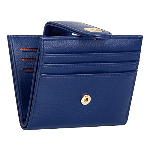 GEEADNB Kleine Geldbörse Damen, Frauen Mini und im Kurzformat Portemonnaie Münzfach PU Leder Geldbeutel Zipper Brieftasche Für Frauen Mädchen mit 11 Kartenfächern (Marineblau) von GEEADNB