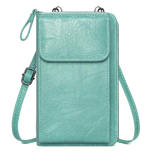 GEEADNB Umhängetasche Damen, Kleine Handy Crossbody Bag zum Umhängen Multifunktionale Moderne Handtasche Schultertasche für Frauen mit Geldbörse Schultergurt (Grün) von GEEADNB