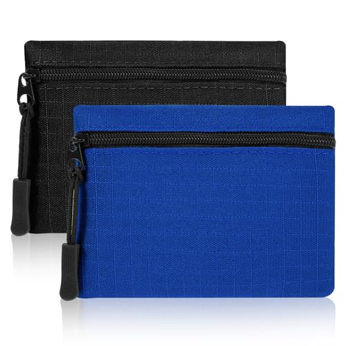 GEEHUA Mini Geldbörse Damen, Münzbeutel Klein und Kurzformat Brieftasche Münzgeldbörse für Kinder und Erwachsene (blau + schwarz) von GEEHUA