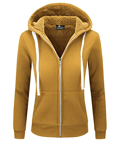 GEEK LIGHTING Sweatjacke Damen Gefüttert Kapuzenpullover Damen Winter Fleecejacke mit Kapuze Warm Einfarbig Sweatshirt Hoodie Zip Kapuzenjacke mit Reißverschluss M-2XL von GEEK LIGHTING
