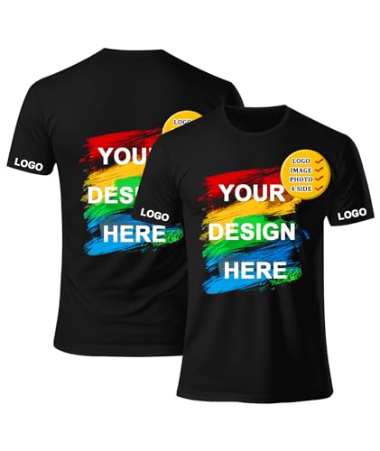 Maßgeschneiderte T-Shirts für Damen/Herren – Gestalten Sie Ihr eigenes Shirt – Text/Bild/Logo hinzufügen – Personalisiertes Baumwoll-T-Shirt – Druck auf Vorder-/Rückseite von GEEKLTEE