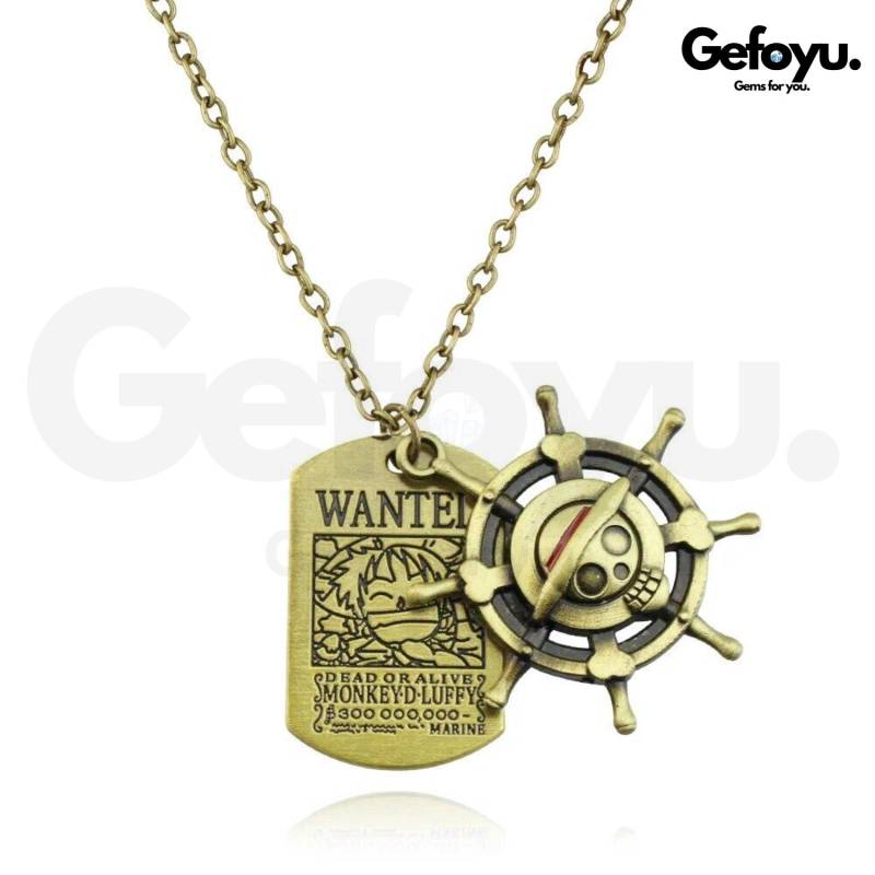 One Piece Kette - Monkey D. Ruffy Wanted Steuerrad Halskette Anime Schmuck & Fanartikel Für Strohhut Piraten Fans One Piece Kette - Monkey D. Ruffy Wanted Steuerrad Halskette Anime Schmuck & Fanartikel Für Strohhut Piraten Fans von GEFOYU