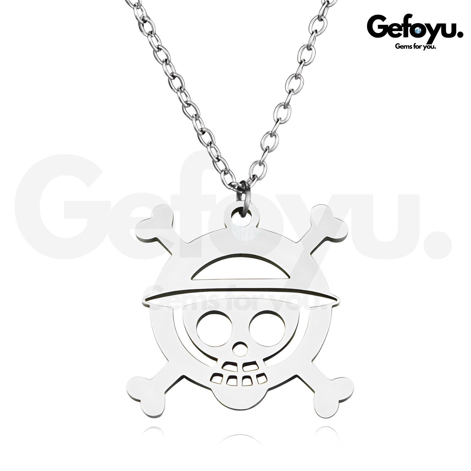One Piece Kette - Strohhut Piraten Halskette Aus Edelstahl Anime Schmuck & Geschenk Für Fans Der Strohhutbande One Piece Kette - Strohhut Piraten Halskette Aus Edelstahl Anime Schmuck & Geschenk Für Fans Der Strohhutbande von GEFOYU