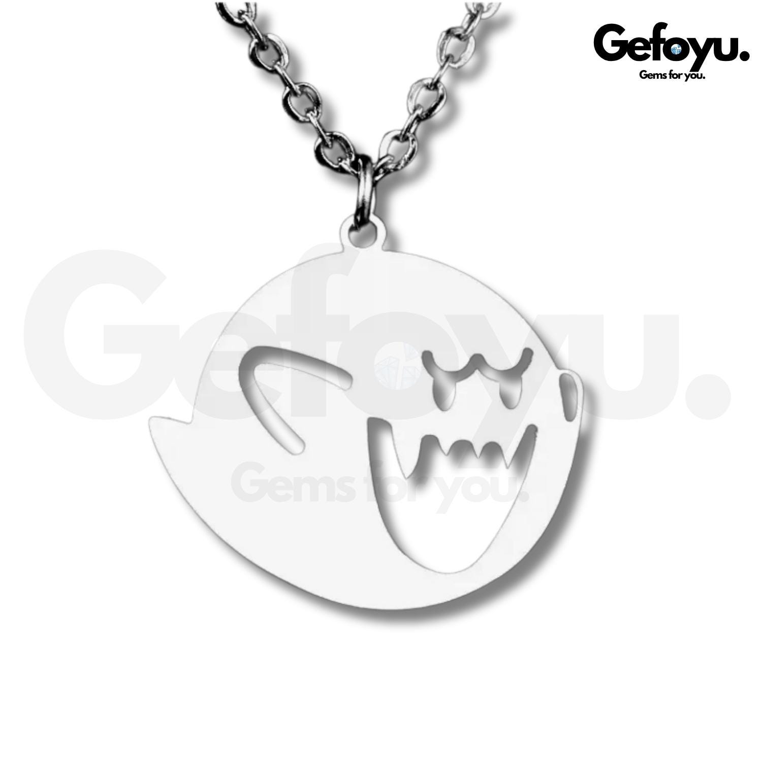 Super Mario Kette - Boo Buu Huu Geist Anhänger Edelstahl Halskette Gaming Geschenk Super Mario Kette - Boo Buu Huu Geist Anhänger Edelstahl Halskette Gaming Geschenk von GEFOYU
