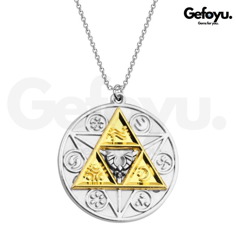Zelda Kette - The Legend Of Triforce Wappen Halskette Cosplay Schmuck Gaming Geschenk Fan Accessoire von GEFOYU