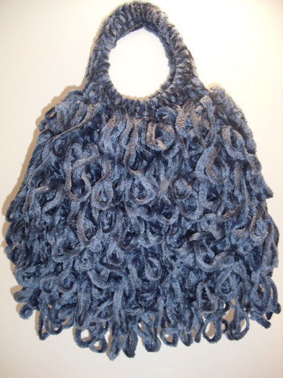 Gehäkelte Handtasche - Jeansblau von GEGEDE