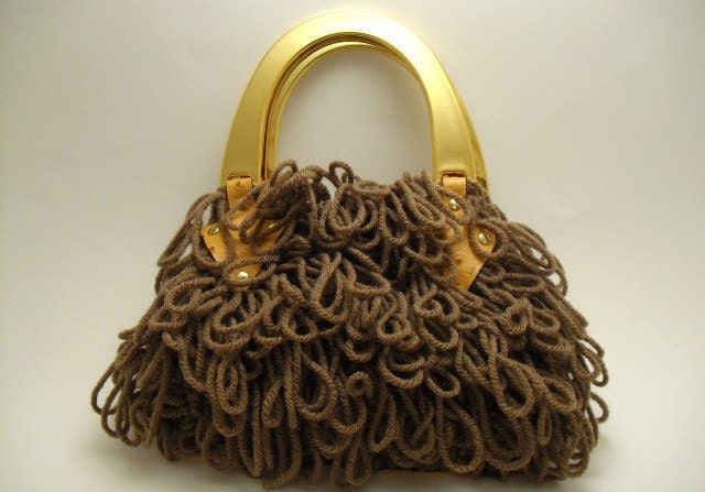 Gehäkelte Handtasche-Kleinbraun von GEGEDE