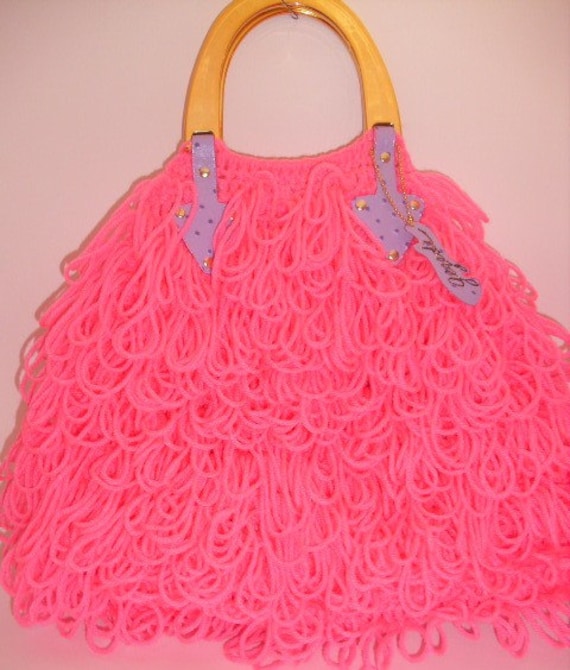 Gehäkelte Handtasche-Neon Pink von GEGEDE