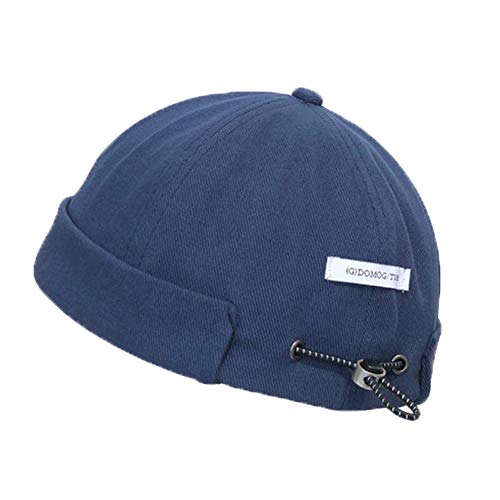 Docker Cap Brimless Hat für Männer Frauen Beanie Rollbündchen Retro Skullcap Miki Hat, Blau, Einheitsgröße von GEGEEN DOMOG