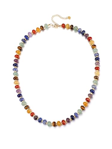 GEHECRST 7 Chakra Kette Heilsteine Kette Kristall Halskette Edelstein Halskette Amulett Glückskette Reiki Healing Talisman Glücksbringer Schmuck für Damen Herren von GEHECRST