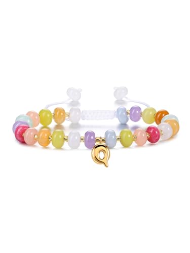GEHECRST Damen Personalisierte Armband mit Buchstaben A-Z Chakra Heilsteine Armband einstellbare Armbänder Yoga Healing Reiki Energietherapie Glückbringen Personalisierte Geschenke für Frauen Mädchen von GEHECRST