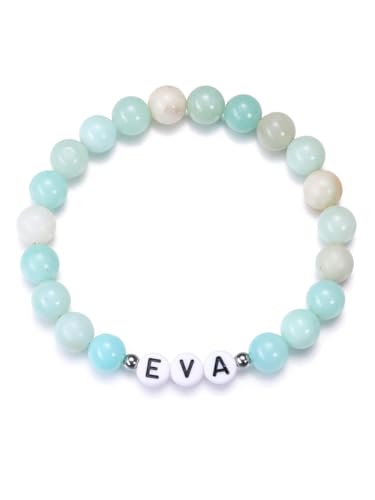 GEHECRST Personalisierte Armband mit Namen Buchstaben Perlen Partnerarmband Heilsteine Armband Perlenarmband Freundschaftsarmband Yoga Armband Personalisierte Geschenke für Partner Freunde Familie von GEHECRST