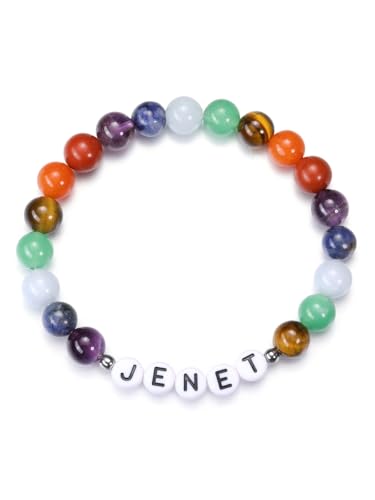 GEHECRST Personalisierte Armband mit Namen Buchstaben Perlen Partnerarmband Heilsteine Armband Perlenarmband Freundschaftsarmband Yoga Armband Personalisierte Geschenke für Partner Freunde Familie von GEHECRST