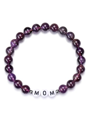 GEHECRST Personalisierte Armband mit Namen Buchstaben Perlen Partnerarmband Heilsteine Armband Perlenarmband Freundschaftsarmband Yoga Armband Personalisierte Geschenke für Partner Freunde Familie von GEHECRST