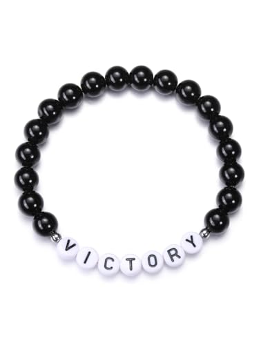 GEHECRST Personalisierte Armband mit Namen Buchstaben Perlen Partnerarmband Heilsteine Armband Perlenarmband Freundschaftsarmband Yoga Armband Personalisierte Geschenke für Partner Freunde Familie von GEHECRST