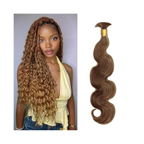Damen Body Wave Bulk Hair for Flechten Nr. 2 Dunkelbraune brasilianische Echthaarbündel, 50 g/1 Bündel Extensions für Zöpfe(18inches) von GEK208130