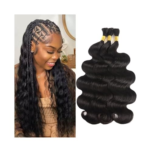 Damen Body Wave Echthaar Bulk for Flechten Kein Schuss Brasilianische lockige Boho-Zöpfe Haarbündel Extensions für Zöpfe(18 18 inches) von GEK208130