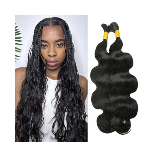 Damen Body Wave No Weft Braids Echthaarbündel 16''-26'' Virgin Hair Bulk for Flechten Extensions für Zöpfe(18 18 18 inches) von GEK208130
