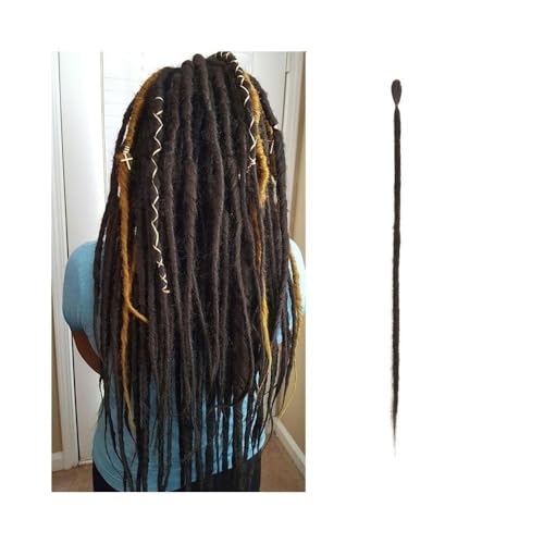 Frauen 20 Zoll handgemachte Dreadlocks-Erweiterungen 5 Stränge synthetische Dreadlocks Locken Häkelzöpfe Haar 1,0 cm Fake Twist Flechthaar Reggae Dreadlocks Zopf Täglicher Gebrauch(Black brown) von GEK208130