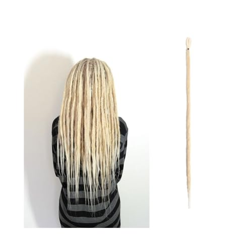 Frauen 20 Zoll handgemachte Dreadlocks-Erweiterungen 5 Stränge synthetische Dreadlocks Locken Häkelzöpfe Haar 1,0 cm Fake Twist Flechthaar Reggae Dreadlocks Zopf Täglicher Gebrauch(Bleach Blonde) von GEK208130