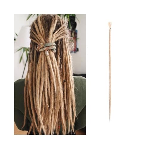 Frauen 20 Zoll handgemachte Dreadlocks-Erweiterungen 5 Stränge synthetische Dreadlocks Locken Häkelzöpfe Haar 1,0 cm Fake Twist Flechthaar Reggae Dreadlocks Zopf Täglicher Gebrauch(Blonde) von GEK208130