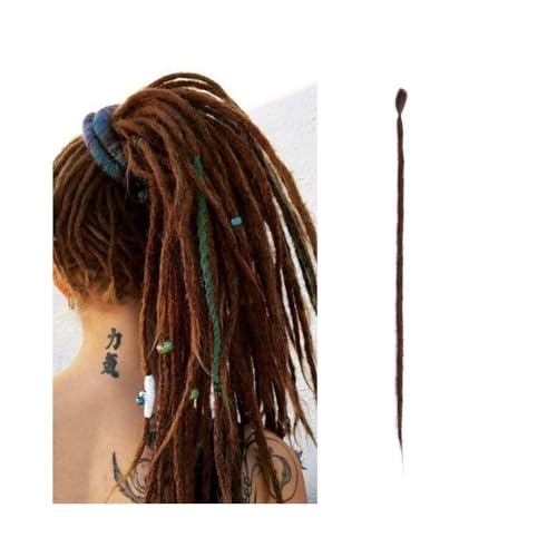 Frauen 20 Zoll handgemachte Dreadlocks-Erweiterungen 5 Stränge synthetische Dreadlocks Locken Häkelzöpfe Haar 1,0 cm Fake Twist Flechthaar Reggae Dreadlocks Zopf Täglicher Gebrauch(Coffee brown) von GEK208130