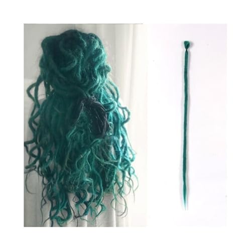 Frauen 20 Zoll handgemachte Dreadlocks-Erweiterungen 5 Stränge synthetische Dreadlocks Locken Häkelzöpfe Haar 1,0 cm Fake Twist Flechthaar Reggae Dreadlocks Zopf Täglicher Gebrauch(Green) von GEK208130