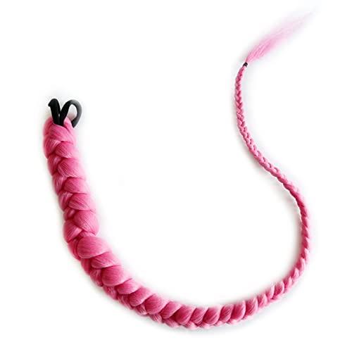Frauen Ring lange Boxzöpfe häkeln Zopfhaar Pferdeschwanzverlängerungen synthetischer Chignonschwanz mit Gummibandhaar Täglicher Gebrauch(Rose red) von GEK208130