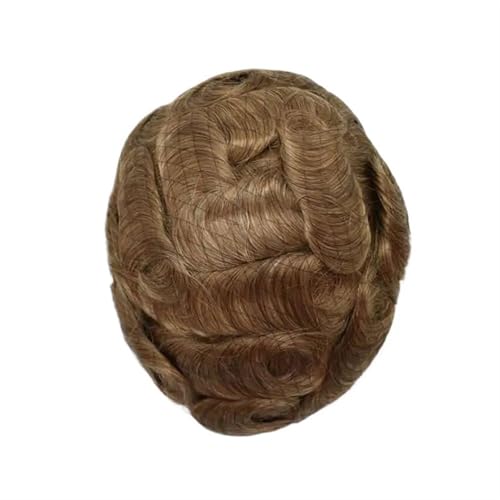 Herrenhaar 0,03 mm Untra dünne Haut Männerhaar-Toupet Männer Prothese Kapillare Remy Menschenhaar Natürliche Herrenperücken Protese Capilar Masculina Alltagsperücken(Dark Ash Blonde) von GEK208130