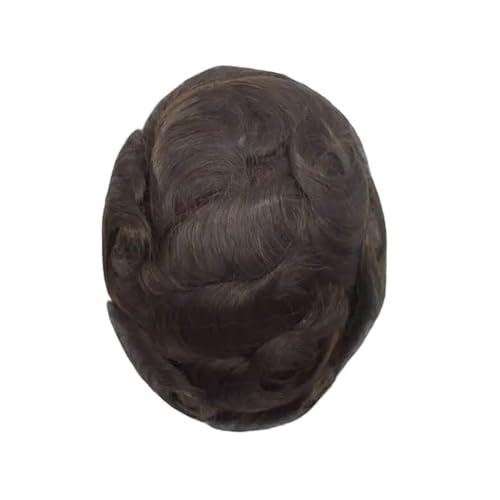 Herrenhaar 0,03 mm Untra dünne Haut Männerhaar-Toupet Männer Prothese Kapillare Remy Menschenhaar Natürliche Herrenperücken Protese Capilar Masculina Alltagsperücken(Dark Brown) von GEK208130