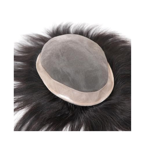 Herrenhaar Echthaarprothese for Männer, atmungsaktives Mono-Spitzenoberteil mit NPU um das Herrenhaarteil Alltagsperücken(7x9) von GEK208130
