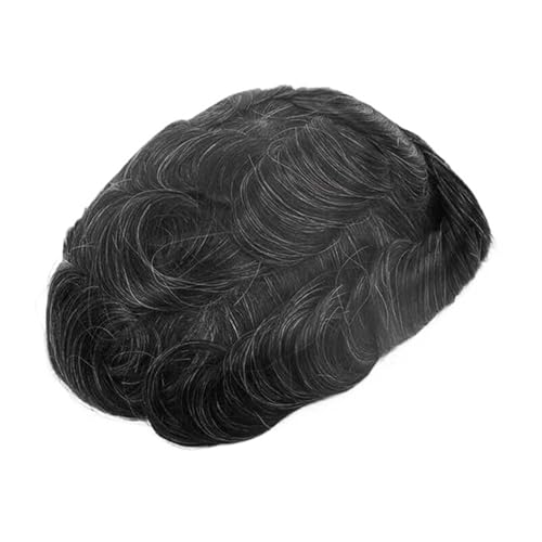Herrenhaar Mono Npu Herrenperücke Herren-Toupet Feine, langlebige Kapillarprothese 6 Zoll Handgemachte männliche Perücken Indisches Menschenhaar-Ersatzsystem Alltagsperücken(#1B20) von GEK208130