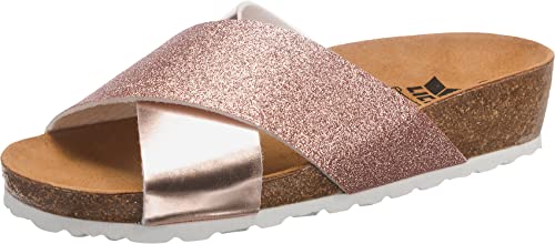 Lico BIOLINE PRIME Damen Pantoletten, Rose/ Glitter, 36 EU von Lico