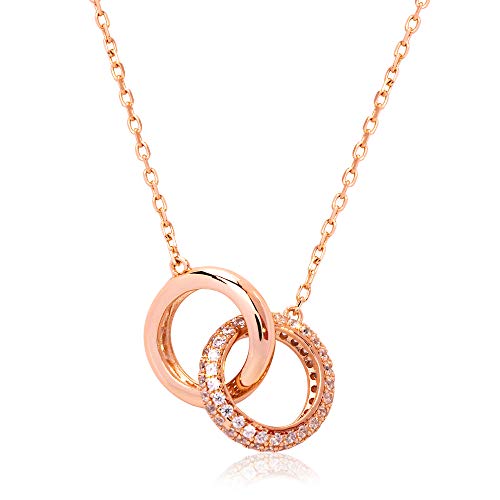 Halsketten Damen mit Verschiedenen Anhängern, Hochwertige Silber Ketten in Silber & Roségold, Multi Layer Geeignet,45CM von GELVTIC