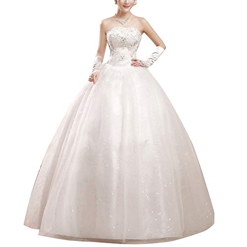 Damen Prinzessin Ärmellos Abendkleid Lange Ballkleid A Linie Brautkleid 1 XXL von GELing