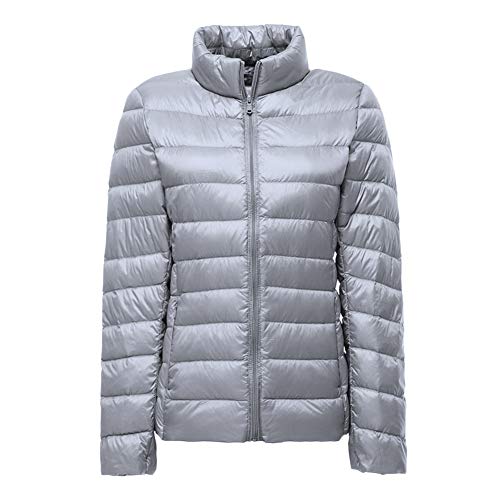 Damen Steppjacke Übergangsjacke Leicht Daunenjacke Slim Mantel Gräulich M von GELing
