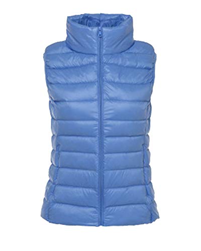 GELing Damen Daunenweste Outdoor Packbare Leichte Steppweste Ärmellose Daunenjacke Hellblau XXL von GELing