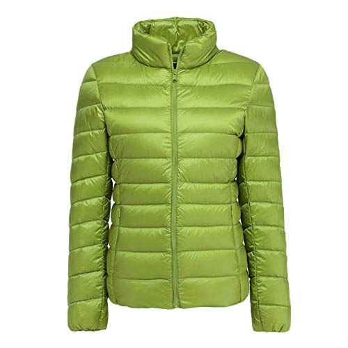 GELing Damen Steppjacke Übergangsjacke Leicht Daunenjacke Slim Mantel Blassgrün 3XL von GELing