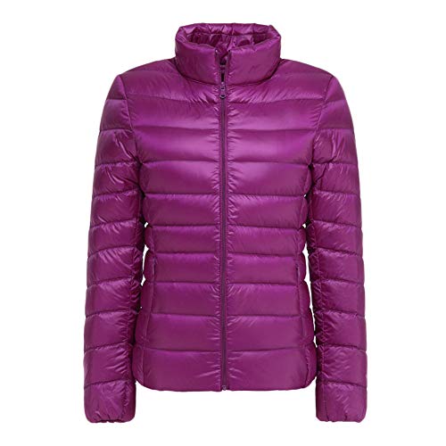 GELing Damen Steppjacke Übergangsjacke Leicht Daunenjacke Slim Mantel Violett 4XL von GELing