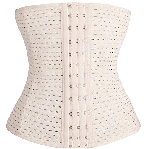 GELing Damen Waist Trainer für Stark Formend Bauchweg Verstellbare Korsett Unterbrust Corsage Kurzer Torso Taillenformer Body Shaper für Shaping Training Gewichtsverlust Beige S von GELing