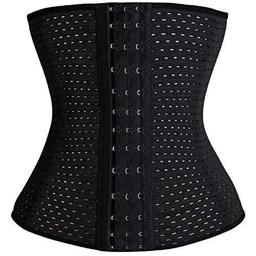 GELing Damen Waist Trainer für Stark Formend Bauchweg Verstellbare Korsett Unterbrust Corsage Kurzer Torso Taillenformer Body Shaper für Shaping Training Gewichtsverlust Schwarz XS von GELing