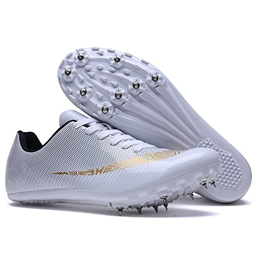 GEMECI Professionelle Leichtathletik-Schuhe mit 8 Spikes. Modeleichte Sprint-Spikes für Männer und Frauen. Jump Mid Distance Track Spikes-Schuhe für Training und Wettkampf (Color : A, Size : 38 EU) von GEMECI