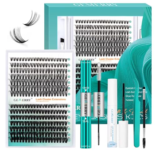 GEMERRY DIY Wimpern-Extensions Kit 30D/40D D Crul 10-18mm Wimpernverlängerungsset Wimpernkleber Pinzette Wimpernkleber Entferner Creme DIY Wimpern Cluster Set (30+40D-0.07D-Set) von GEMERRY