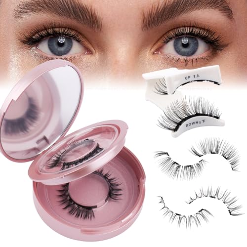 GEMERRY Magnetische Wimpern 2 Paare Magnetische Wimpern ohne Eyeliner Künstliche Wimpern Magnetisch Wiederverwendbar Natürlicher Look mit 1 Stk Zange für Dating Party Make-up（B02) von GEMERRY