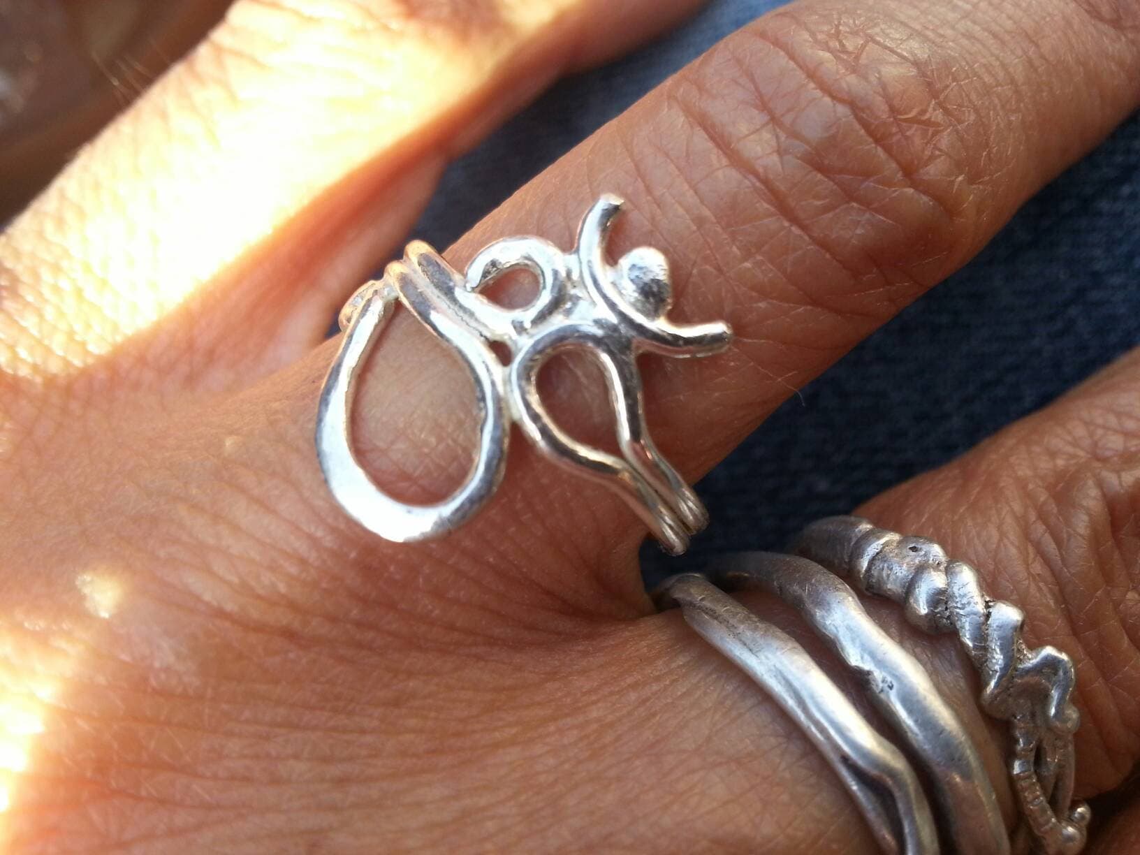 Omm Ring, Spirituelle, Andächtige Sterling Silber Omm Ring, Spirituelle, Andächtige Sterling Silber von GEMFOREST