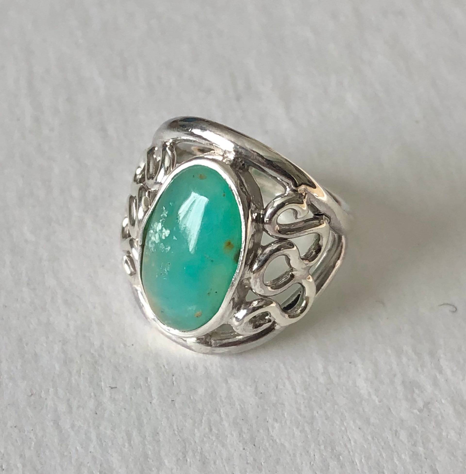 Blauer Peru Opal Ring, Größe 4, 5, Andenopal Blauer Peru Opal Ring, Größe 4, 5, Andenopal von GEMFOREST