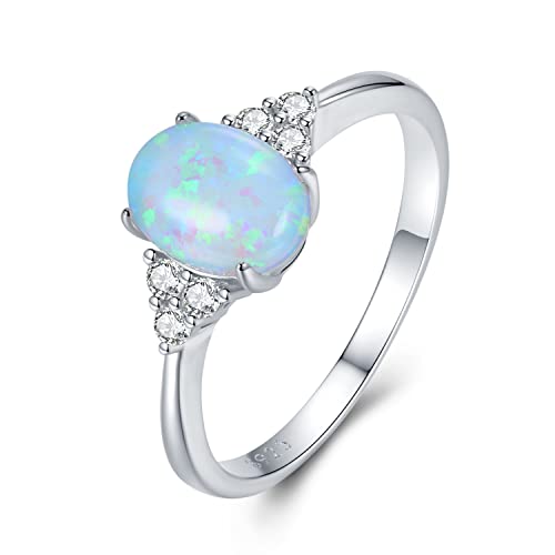 925 Sterling Silber Opal Ringe für Damen, Oktober Geburtsstein Ringe Verlobungsring Hochzeitsring für Frauen Mädchen Größe 18 925 Sterling Silber Opal Ringe für Damen, Oktober Geburtsstein Ringe Verlobungsring Hochzeitsring für Frauen Mädchen Größe 18 von GEMLANTO