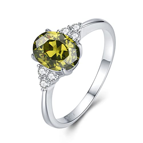 925 Sterling Silber Peridot Ringe für Damen, August Geburtsstein Ringe Oliver Ring Verlobungsring Hochzeitsring für Frauen Mädchen Größe 17.25 925 Sterling Silber Peridot Ringe für Damen, August Geburtsstein Ringe Oliver Ring Verlobungsring Hochzeitsring für Frauen Mädchen Größe 17.25 von GEMLANTO