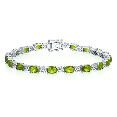 GEMLANTO Armband Damen 925 Sterling Silber Peridot Tennis Armband Frauen August Geburtsstein Schmuck Geschenk für Valentinstag Verlobung Geburtstags Muttertags Weihnachten von GEMLANTO