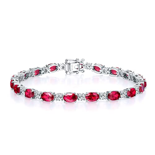 GEMLANTO Armband Damen 925 Sterling Silber Rubin Tennis Armband Frauen Juli Geburtsstein Schmuck Geschenk für Valentinstag Verlobung Geburtstags Muttertags Weihnachten von GEMLANTO